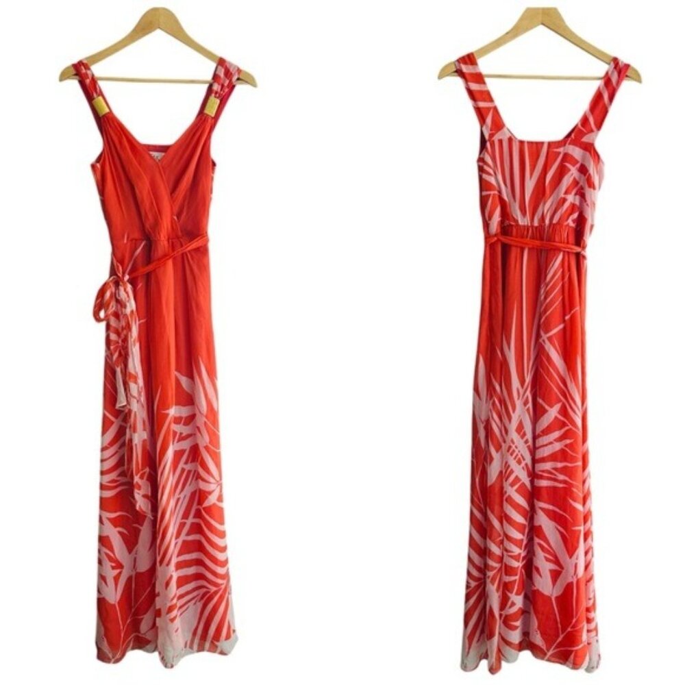 Milly of New York Red and White Maxi Dress
